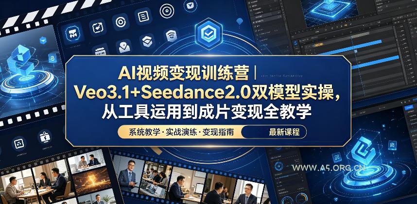 AI视频变现训练营|Veo3.1+Seedance2.0双模型实操,从工具运用到成片变现全教学-小红泡