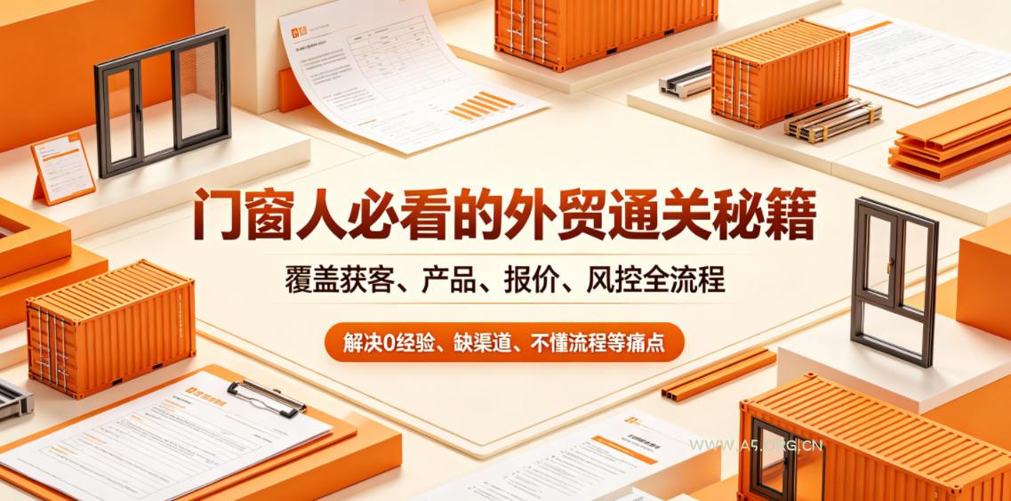 门窗人必看的外贸通关秘籍，块覆盖获客、产品、报价、风控全流程，解决0经验、缺渠道、不懂流程等痛点-小红泡