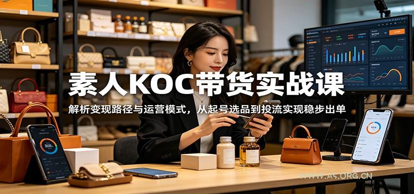 素人KOC带货实战课：解析变现路径与运营模式，从起号选品到投流实现稳步出单-小红泡