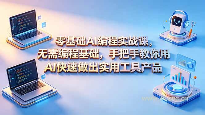 零基础AI编程实战课-更新，无需编程基础，手把手教你用AI快速做出实用工具产品-小红泡