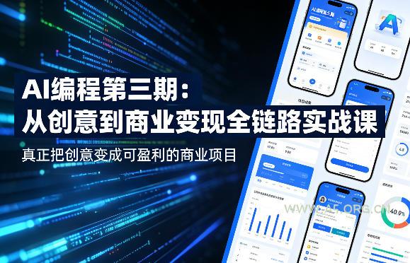 AI编程第三期,从创意到商业变现的全链路实战课,真正把创意变成可盈利的商业项目(更新06月08日)-小红泡