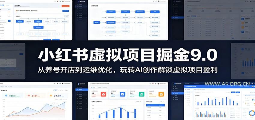 小红书虚拟项目掘金9.0 :从养号开店到运维优化,玩转AI创作解锁虚拟项目盈利-小红泡