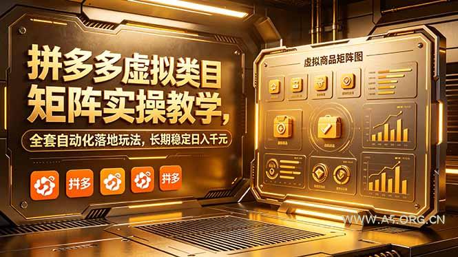 拼多多虚拟类目矩阵实操教学,全套自动化落地玩法,长期稳定日入千元-小红泡