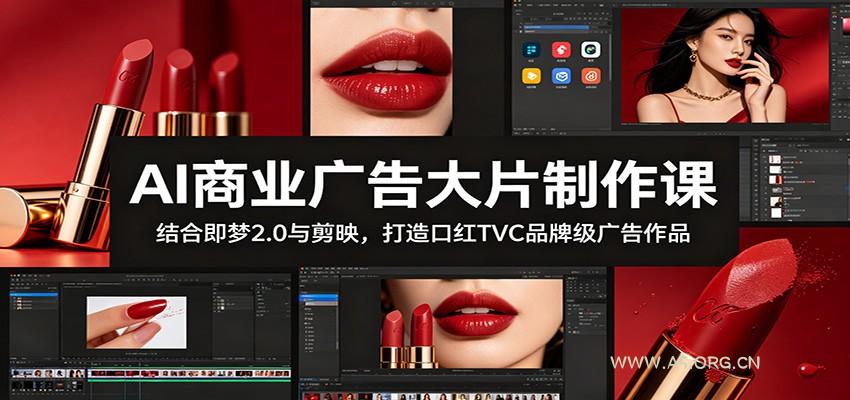 AI商业广告大片制作课:结合即梦2.0与剪映,打造口红TVC品牌级广告作品-小红泡