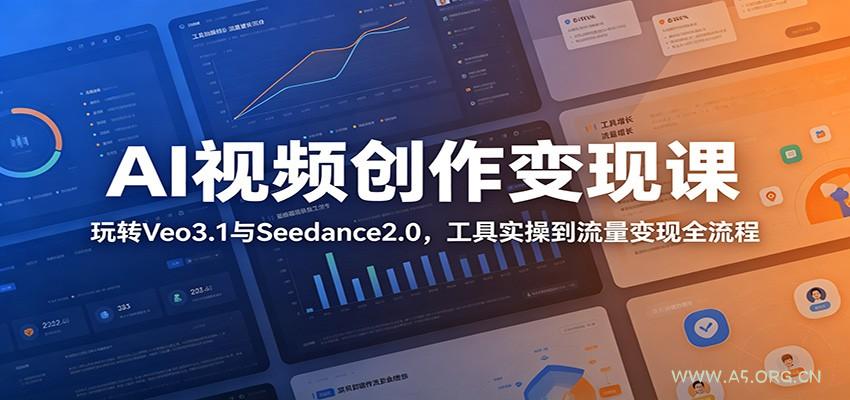 AI视频创作变现课：玩转Veo3.1与Seedance2.0，工具实操到流量变现全流程-小红泡