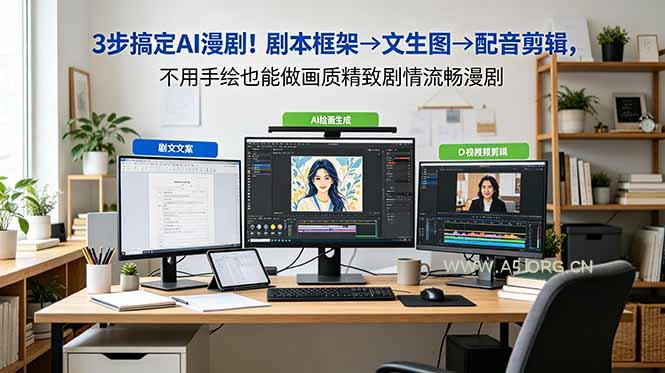 3步搞定AI漫剧!剧本框架→文生图→配音剪辑,不用手绘也能做画质精致剧情流畅漫剧-小红泡