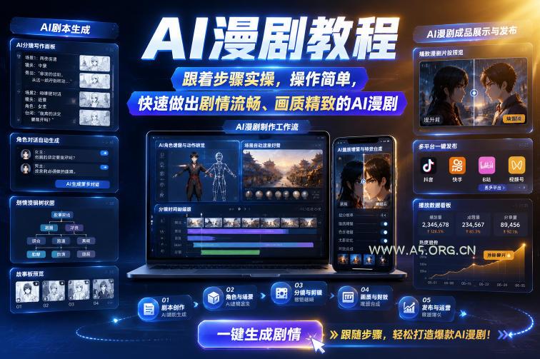 AI漫剧教程，跟着步骤实操，操作简单，快速做出剧情流畅、画质精致的AI漫剧-小红泡