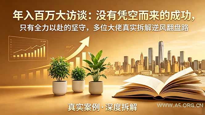 年入百万大访谈-更新：没有凭空而来的成功，只有全力以赴的坚守，多位大佬真实拆解逆风翻盘路-小红泡