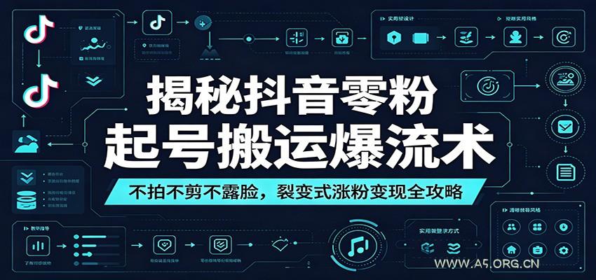 揭秘抖音零粉起号搬运爆流术：不拍不剪不露脸，裂变式涨粉变现全攻略-小红泡