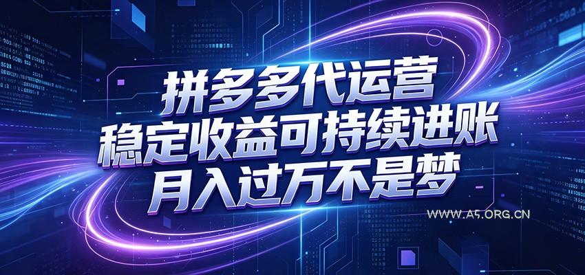 拼多多代运营，小白也能轻松月入过万，真实运营数据可查，全托管代运营-小红泡