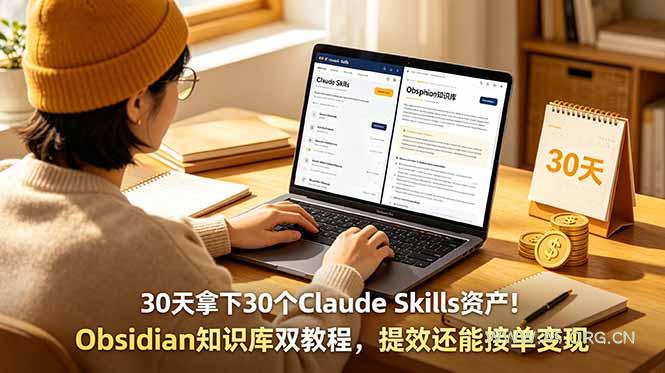 30天拿下30个Claude Skills资产！Obsidian知识库双教程，提效还能接单变现-小红泡