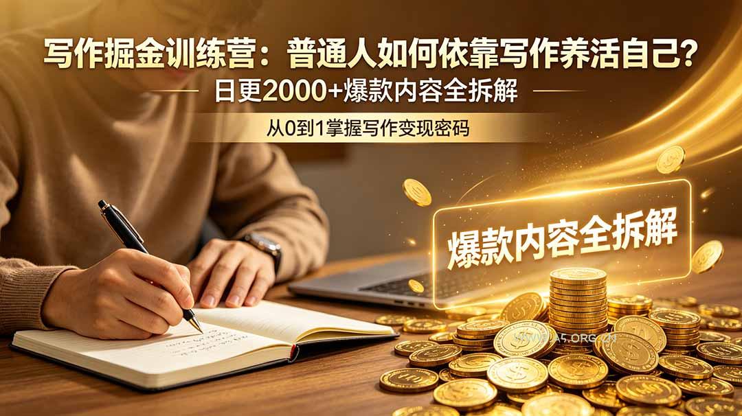 写作掘金训练营:普通人如何依靠写作养活自己?日更2000+爆款内容全拆解-小红泡