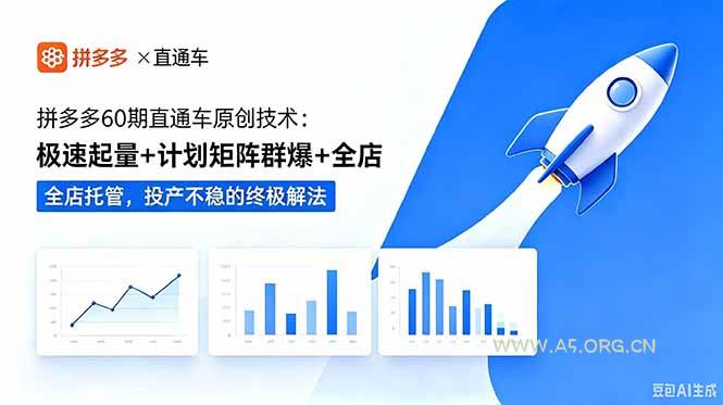 拼多多60期直通车原创技术:极速起量+计划矩阵群爆+全店托管,投产不稳的终极解法-小红泡