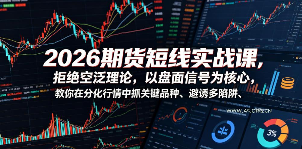 2026期货短线实战课,拒绝空泛理论,以盘面信号为核心,教你在分化行情中抓关键品种、避诱多陷阱-小红泡