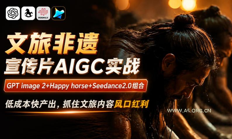 文旅非遗宣传片AIGC实战,GPT image 2+Happy horse+Seedance2.0组合,低成本快产出,抓住文旅内容风口红利-小红泡