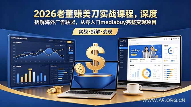 2026老董赚美刀实战课程,深度拆解海外广告联盟,从零入门mediabuy完整变现项目-小红泡