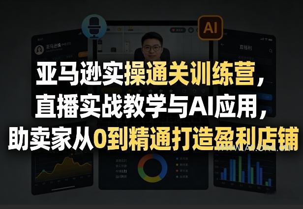 亚马逊实操通关训练营,直播实战教学与AI应用,助卖家从0到精通打造盈利店铺(更新6月18日)-小红泡