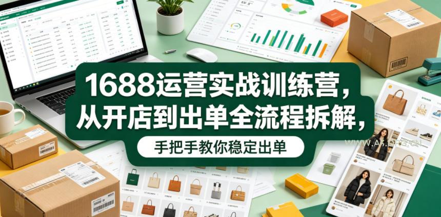 1688运营实战训练营,从开店到出单全流程拆解,手把手教你稳定出单(更新0620)-小红泡