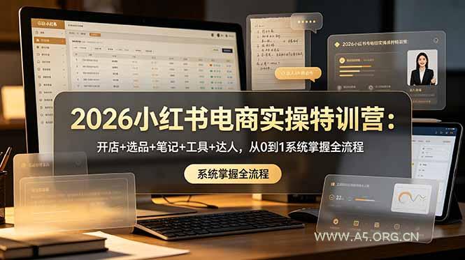 2026小红书电商实操特训营:开店+选品+笔记+工具+达人,从0到1系统掌握全流程-小红泡