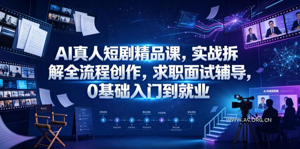 AI真人短剧精品课，实战拆解全流程创作，求职面试辅导，0基础入门到就业-小红泡