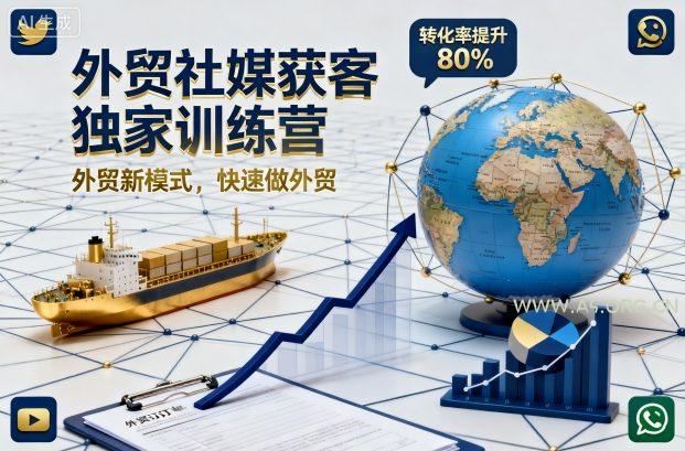 外贸社媒获客独家训练营,外贸新模式,快速做外贸(更新26年6月)-小红泡