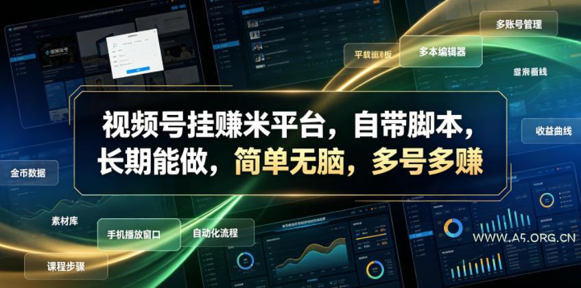 视频号挂賺米平台,自带脚本,长期能做,简单无脑,多号多賺【揭秘】-小红泡