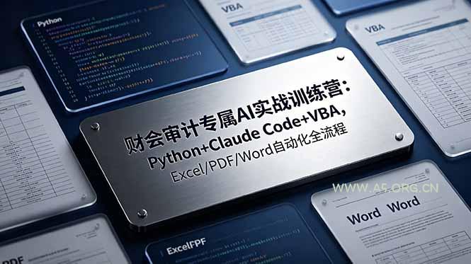 财会审计专属 AI实战训练营：Python+Claude Code+VBA，Excel/PDF/Word自动化全流程-小红泡