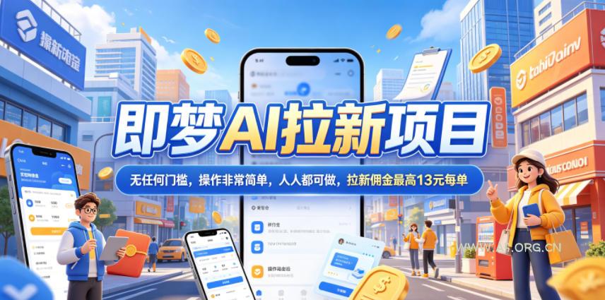 2026年即梦AI拉新项目最新玩法,无任何门槛,操作非常简单,人人都可做,拉新佣金最高13米每单(更新6月24日)-小红泡