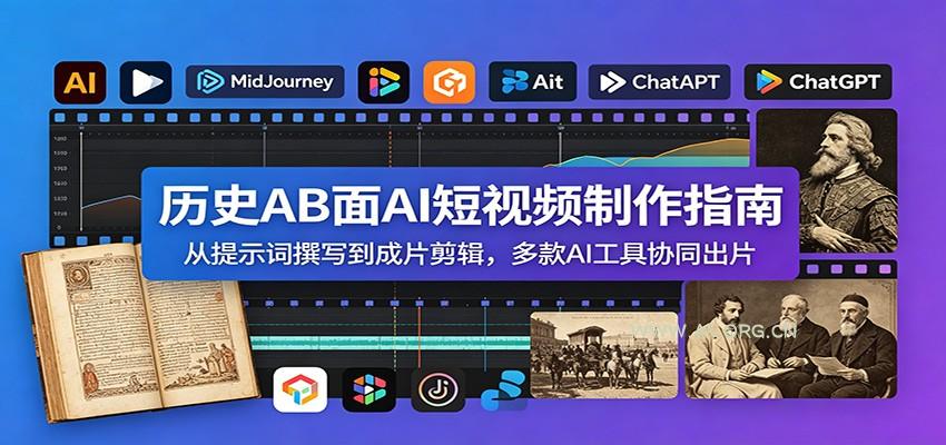 历史AB面AI短视频制作指南：从提示词撰写到成片剪辑，多款AI工具协同出片-小红泡