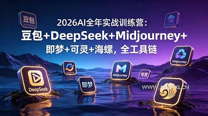 2026AI全年实战训练营：豆包+DeepSeek+Midjourney+即梦+可灵+海螺，全工具链-小红泡