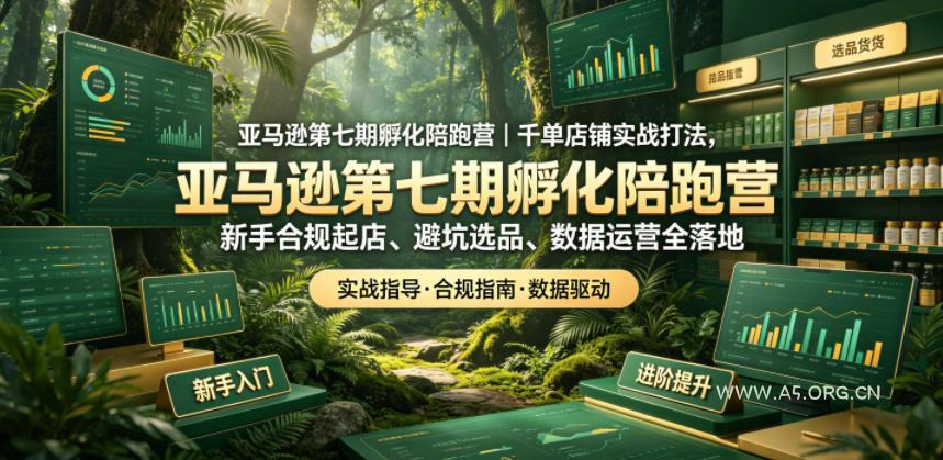 亚马逊第七期孵化陪跑营｜千单店铺实战打法，新手合规起店、避坑选品、数据运营全落地(更新0625)-小红泡
