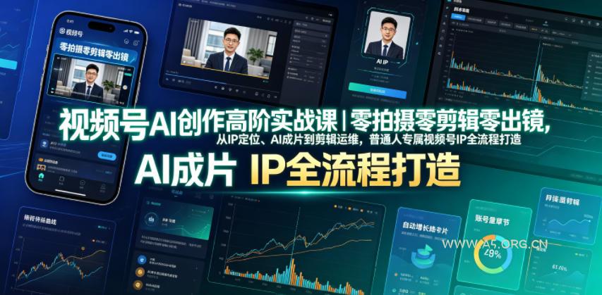 视频号AI创作高阶实战课｜零拍摄零剪辑零出镜，从IP定位、AI成片到剪辑运维，普通人专属视频号IP全流程打造-小红泡