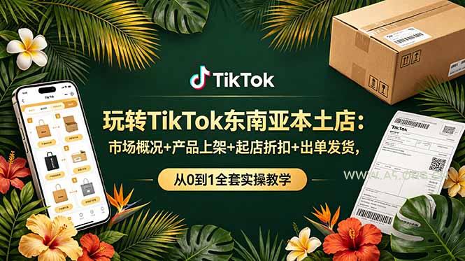 玩转TikTok东南亚本土店：市场概况+产品上架+起店折扣+出单发货，从0到1全套实操教学-小红泡