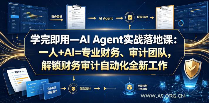 学完即用—AI Agent实战落地课：一人+AI=专业财务、审计团队，解锁财务审计自动化全新工作模式-小红泡