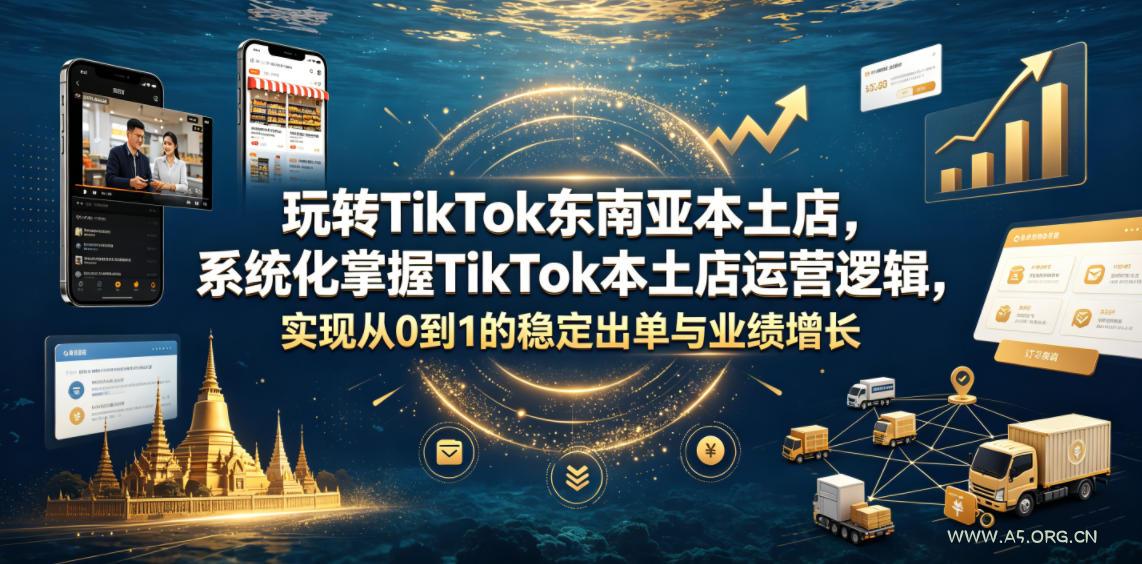玩转TikTok东南亚本土店，系统化掌握TikTok本土店运营逻辑，实现从0到1的稳定出单与业绩增长-小红泡