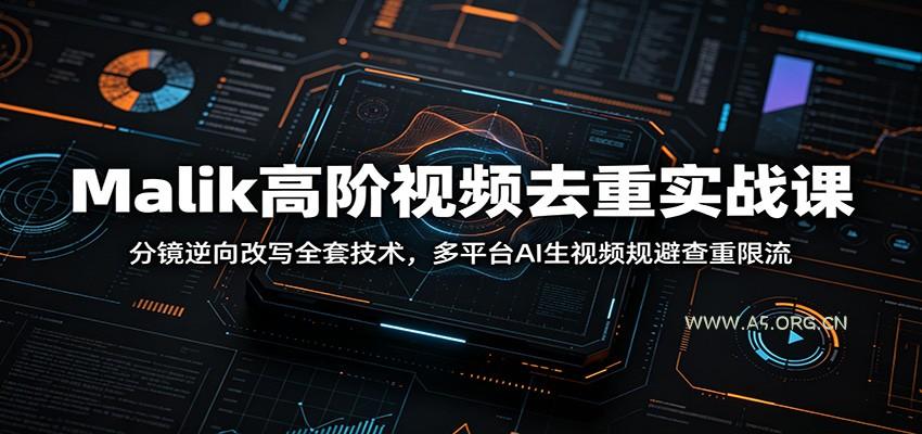 Malik高阶视频去重实战课：分镜逆向改写全套技术，多平台AI生视频规避查重限流-小红泡