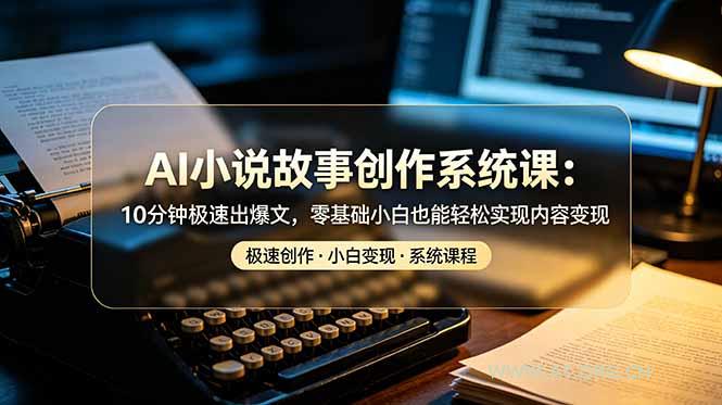 AI小说故事创作系统课：10分钟极速出爆文，零基础小白也能轻松实现内容变现-小红泡