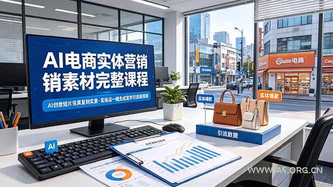 AI电商实体营销素材完整课程，AI创意短片完美复刻实景，实体店一键生成宣传引流短视频-小红泡