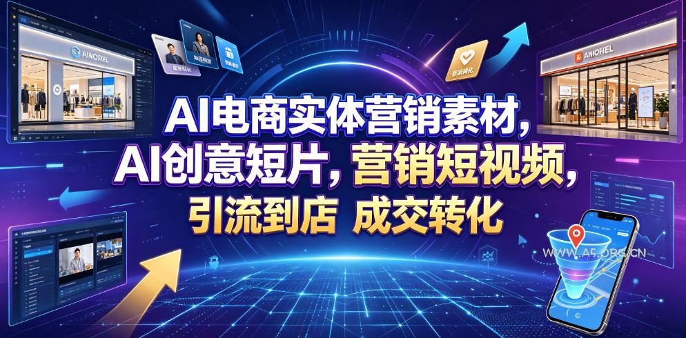 AI电商实体营销素材，AI创意短片，高效打造营销短视频，轻松引流到店，稳定提升门店客流与成交转化-小红泡