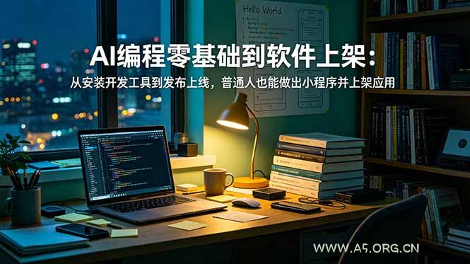 AI编程零基础到软件上架：从安装开发工具到发布上线，普通人也能做出小程序并上架应用商店-小红泡