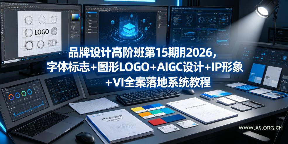 品牌设计高阶班第15期2026,字体标志+图形LOGO+AIGC设计+IP形象+VI全案落地系统教程-小红泡