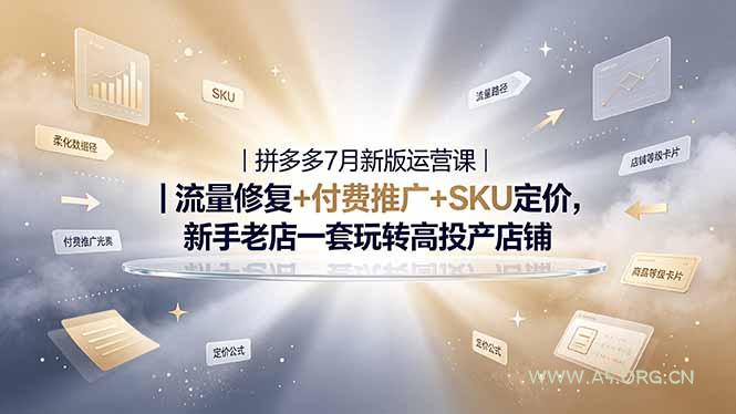 2026拼多多掘金运营私教大课-7月,流量推广定价申诉全覆盖,一套打法稳定店铺长期出单-小红泡