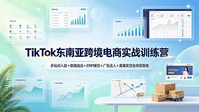 TikTok东南亚跨境电商实战训练营:多站点入驻+数据选品+ERP铺货+广告达人+直播发货全流程落地-小红泡