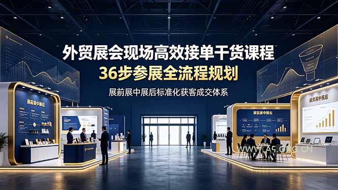 外贸展会现场高效接单干货课程,36步参展全流程规划,展前展中展后标准化获客成交体系-小红泡
