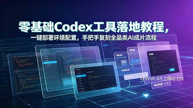 零基础Codex工具落地教程，一键部署环境配置，手把手复刻全品类AI成片流程-小红泡