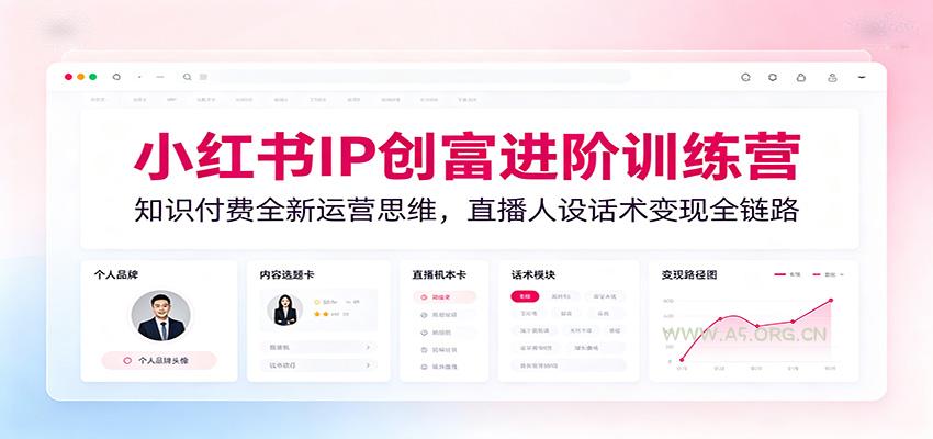 小红书IP创富进阶训练营:知识付费全新运营思维,直播人设话术变现全链路-小红泡