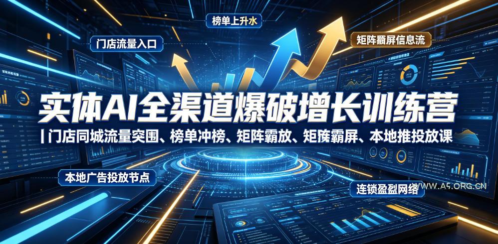 实体AI全渠道爆破增长训练营|门店同城流量突围、榜单冲榜、矩阵霸屏、本地推投放、连锁复制全域盈利实战课-小红泡