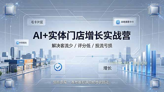 AI+实体门店增长实战营,解决客流少/评分低/投流亏损;矩阵霸屏+本地推打通同城增收路径-小红泡