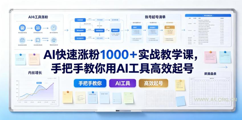 AI快速涨粉1000+实战教学课,手把手教你用AI工具高效起号-小红泡