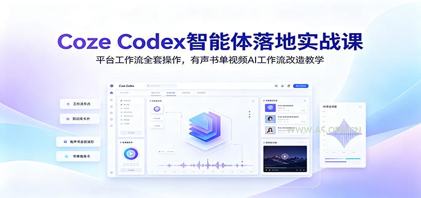 Coze Codex智能体落地实战课：平台工作流全套操作，有声书单视频AI工作流改造教学-小红泡